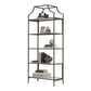 Elegant Bronze Metal Display Rack Etagere Bookcase with 5 Glass Storage Shelves