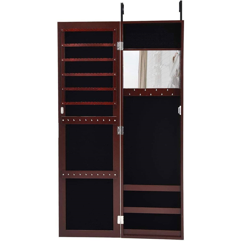 2-in-1 Wall or Door Mounted Jewelry Organizer Full Length Mirror