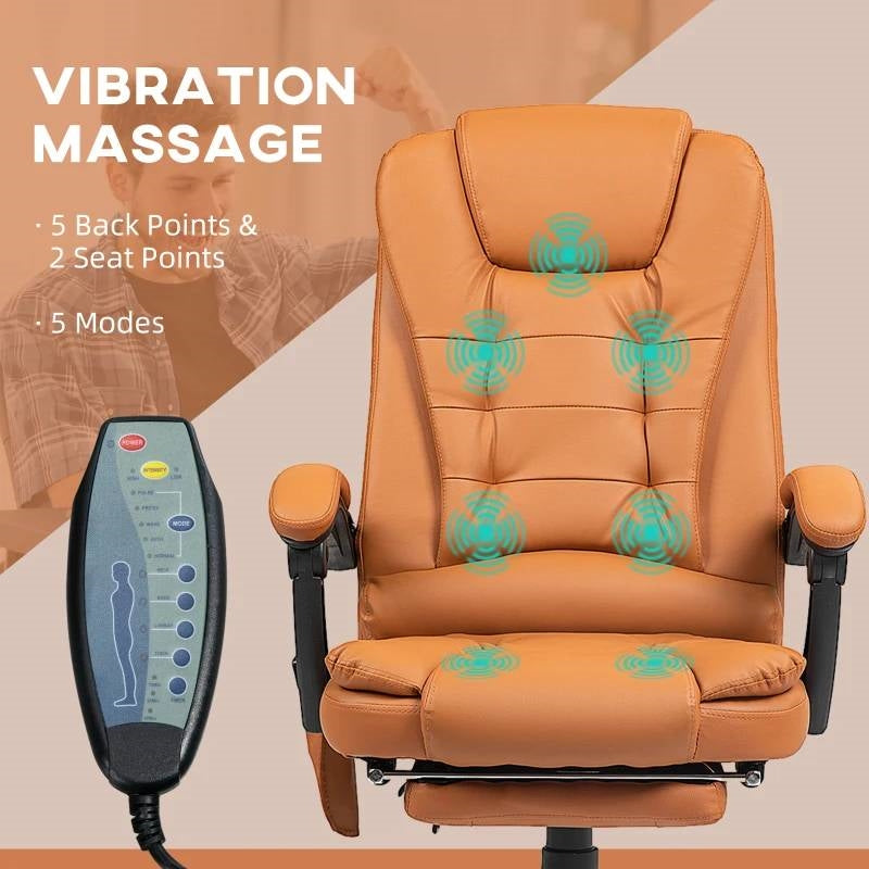 7 Mode Vibrating High Back Executive Massage Adjustable Office Chair
