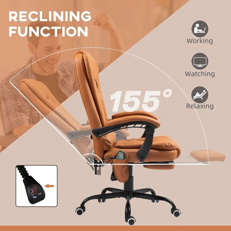 7 Mode Vibrating High Back Executive Massage Adjustable Office Chair