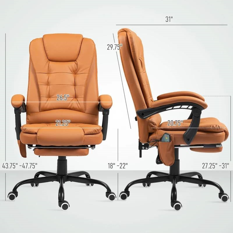 7 Mode Vibrating High Back Executive Massage Adjustable Office Chair