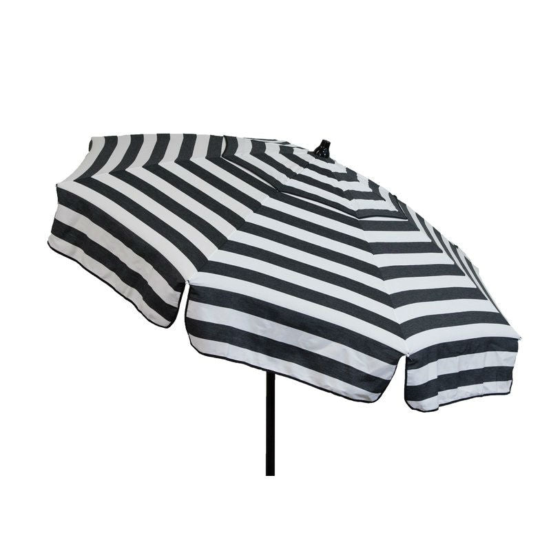 6 Foot Black White Stripe Drape Umbrella Manual Lift with Tilt *