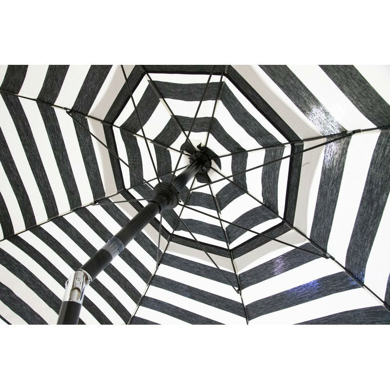 6 Foot Black White Stripe Drape Umbrella Manual Lift with Tilt *
