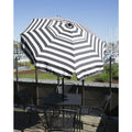 6 Foot Black White Stripe Drape Umbrella Manual Lift with Tilt *