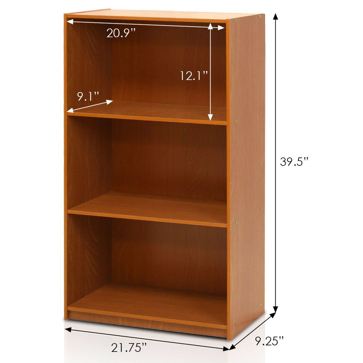Modern 3-Shelf Bookcase