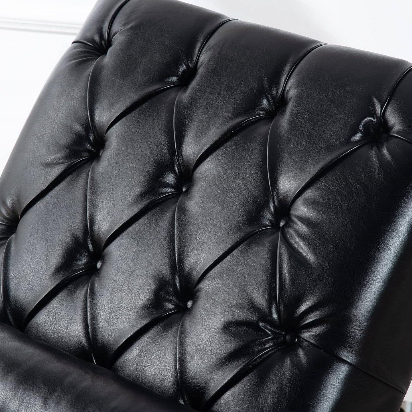 Faux Leather Upholstered Armless Chaise Lounge Chair with Lumbar Pillow in Brown or Black