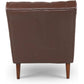 Faux Leather Upholstered Armless Chaise Lounge Chair with Lumbar Pillow in Brown or Black