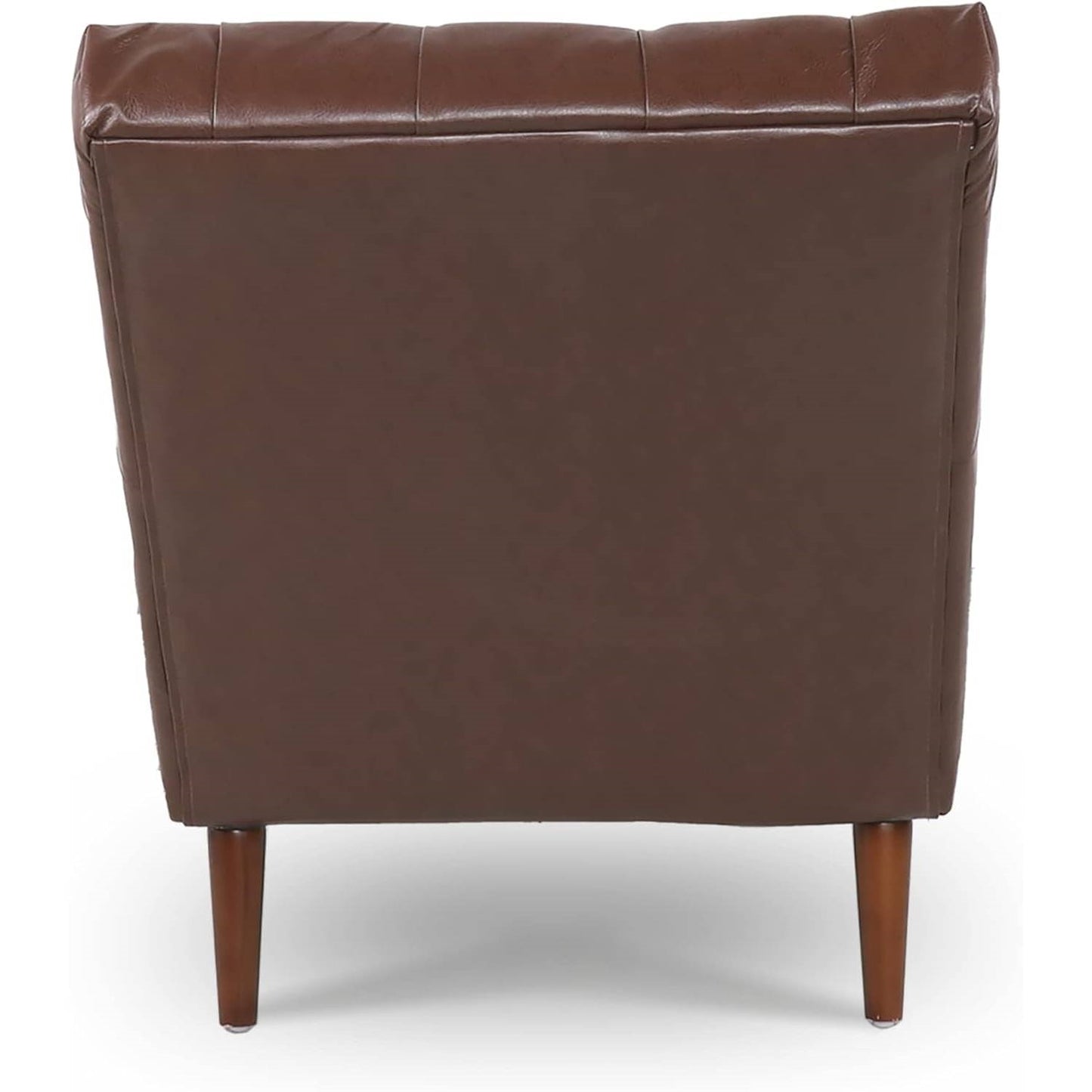 Faux Leather Upholstered Armless Chaise Lounge Chair with Lumbar Pillow in Brown or Black