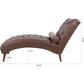 Faux Leather Upholstered Armless Chaise Lounge Chair with Lumbar Pillow in Brown or Black