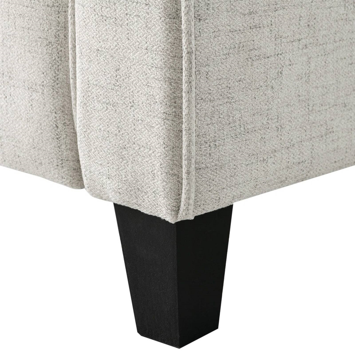 Cream Microfiber Upholstered Chair Armchair with Button Tufted Back Cushion