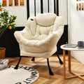 Modern Cushioned Accent Chair with Side Pocket Upholstered Fabric *