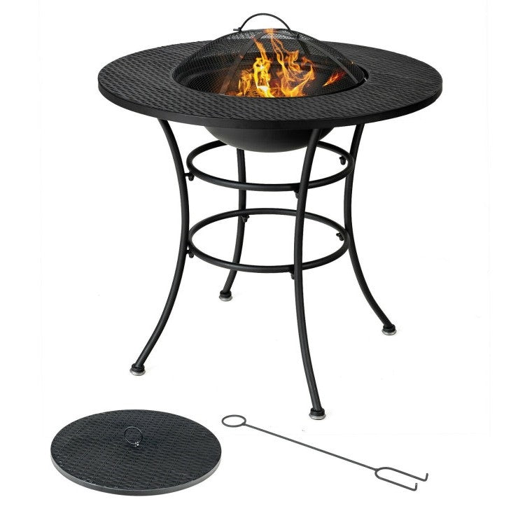 Hannah 4 in 1 Fire Pit, Grill Cooking BBQ Grate, Ice Bucket, Dining Table