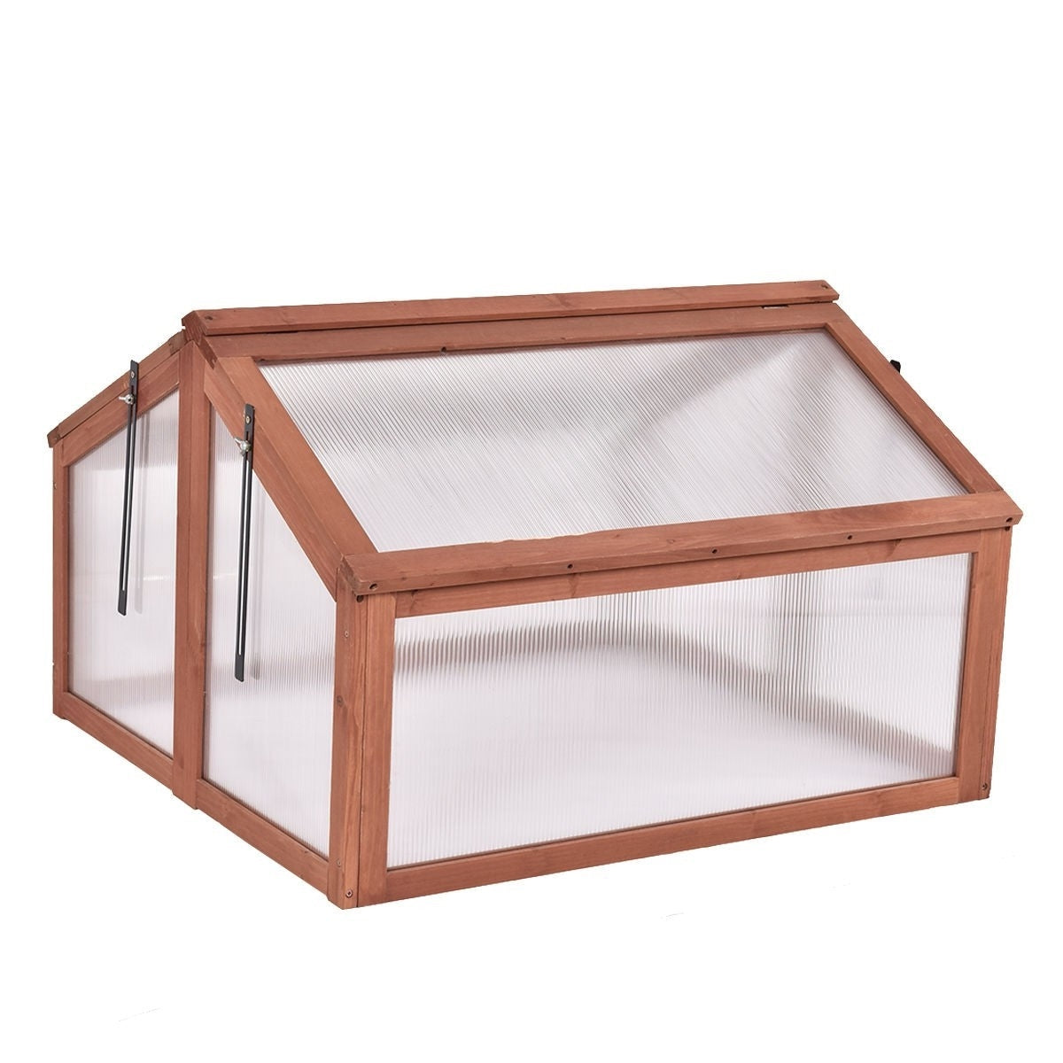 Farmhouse Double Box Wooden Small Portable Garden Greenhouse