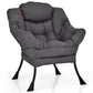 Modern Cushioned Accent Chair with Side Pocket Upholstered Fabric