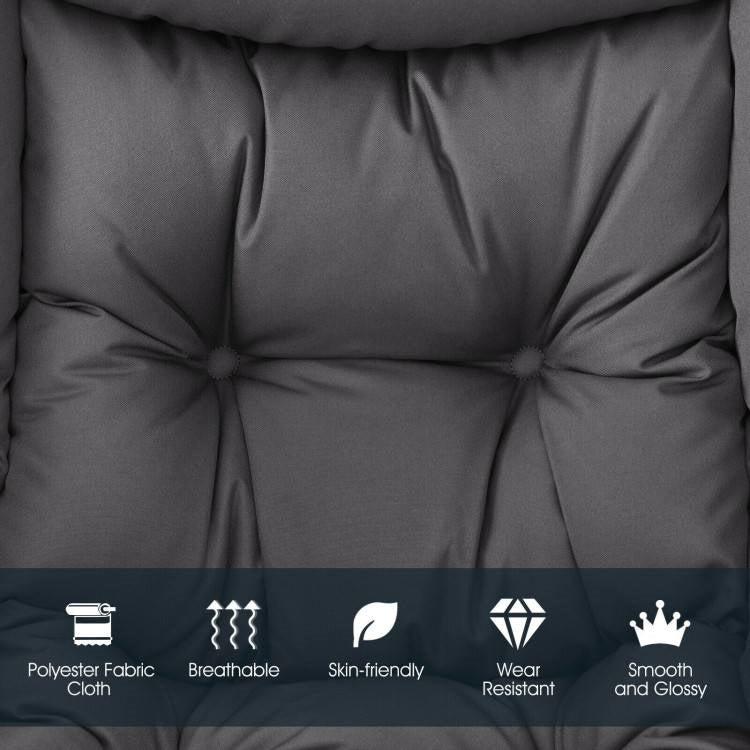 Modern Cushioned Accent Chair with Side Pocket Upholstered Fabric