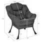 Modern Cushioned Accent Chair with Side Pocket Upholstered Fabric
