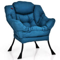 Modern Cushioned Accent Chair with Side Pocket Upholstered Fabric *