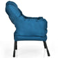 Modern Cushioned Accent Chair with Side Pocket Upholstered Fabric