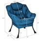 Modern Cushioned Accent Chair with Side Pocket Upholstered Fabric