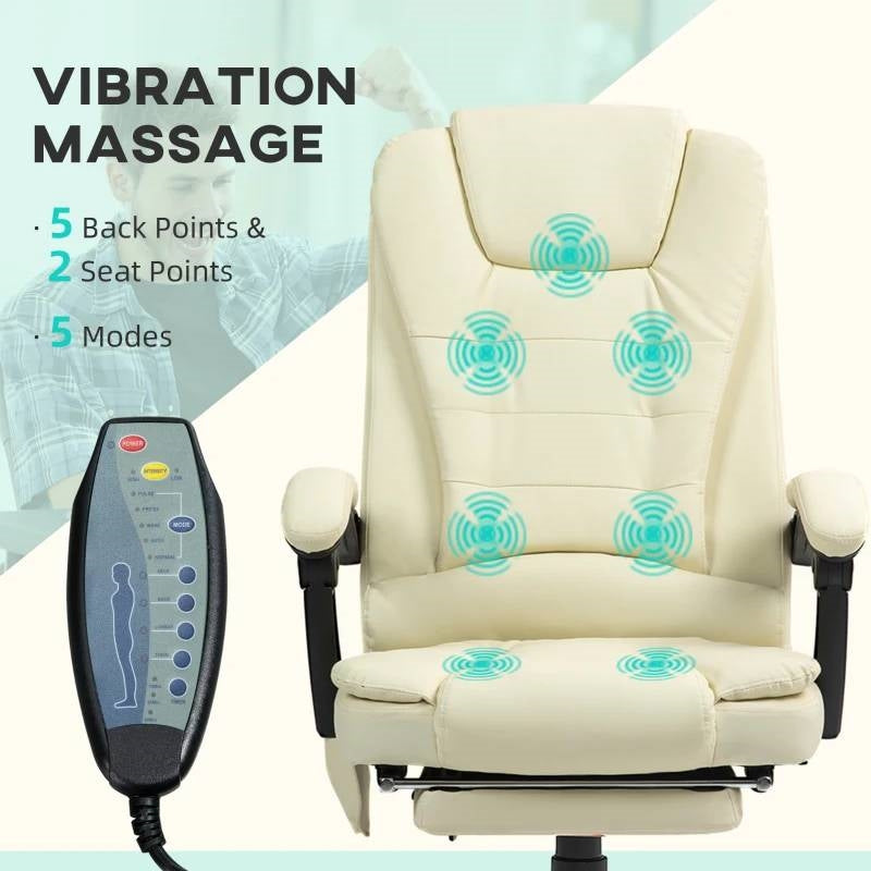 7 Mode Vibrating High Back Executive Massage Adjustable Office Chair