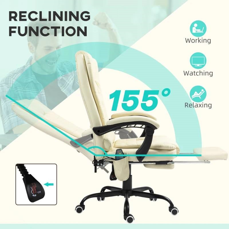 7 Mode Vibrating High Back Executive Massage Adjustable Office Chair