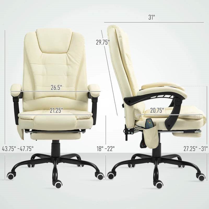 7 Mode Vibrating High Back Executive Massage Adjustable Office Chair