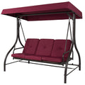 Burgundy Outdoor Patio Deck Porch Canopy Swing with Cushions *