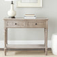 Console Accent Table Traditional Style Sofa Table in Distressed Cream