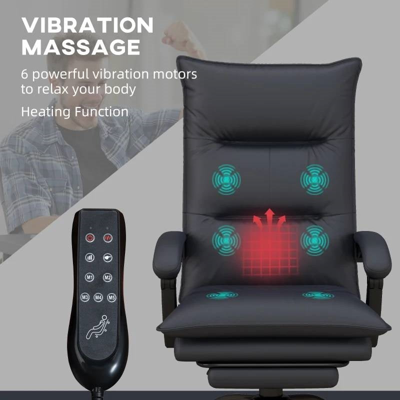 Double Padded Executive Massage Heated Office Chair