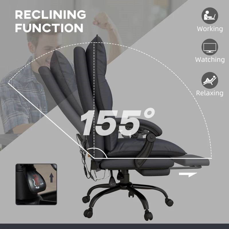 Double Padded Executive Massage Heated Office Chair