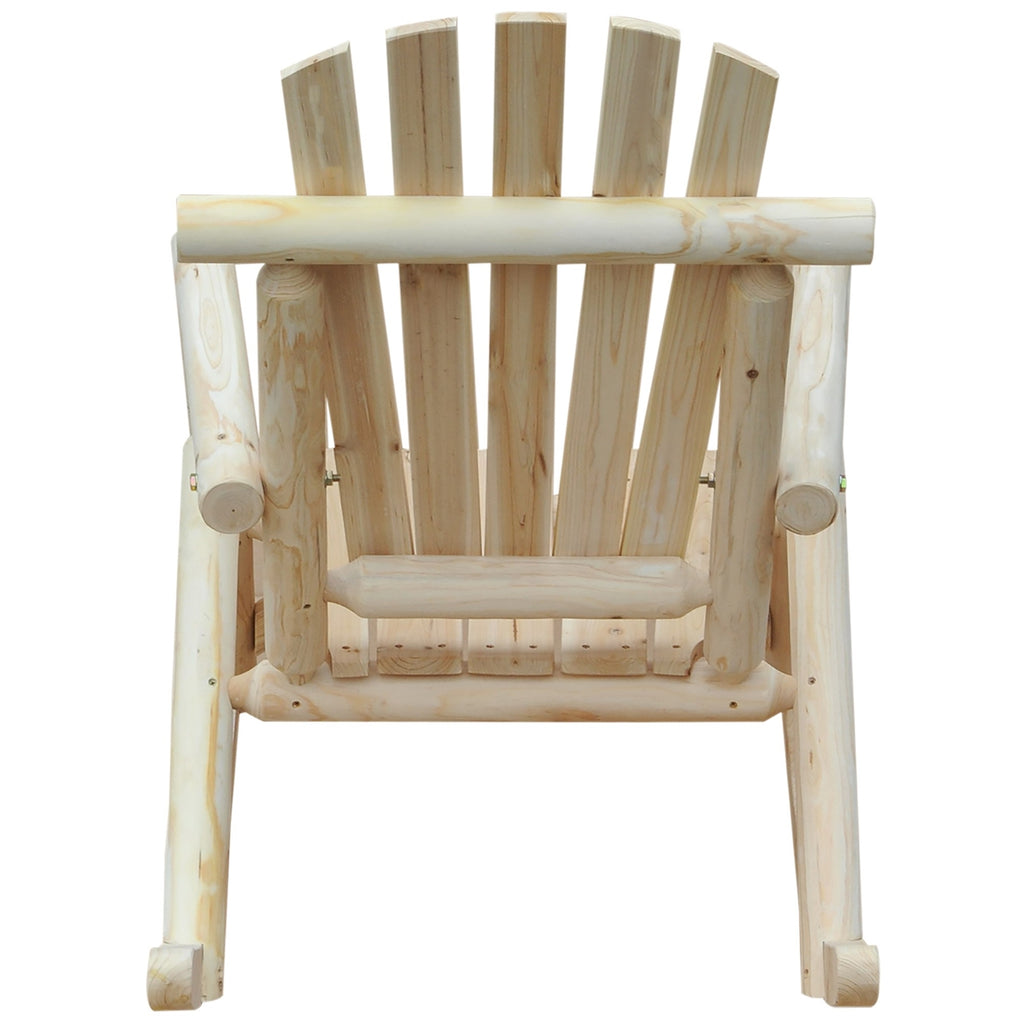 Farm House Classical Fir Wood Rocking Adirondack Chair Natural - Set of 2 *