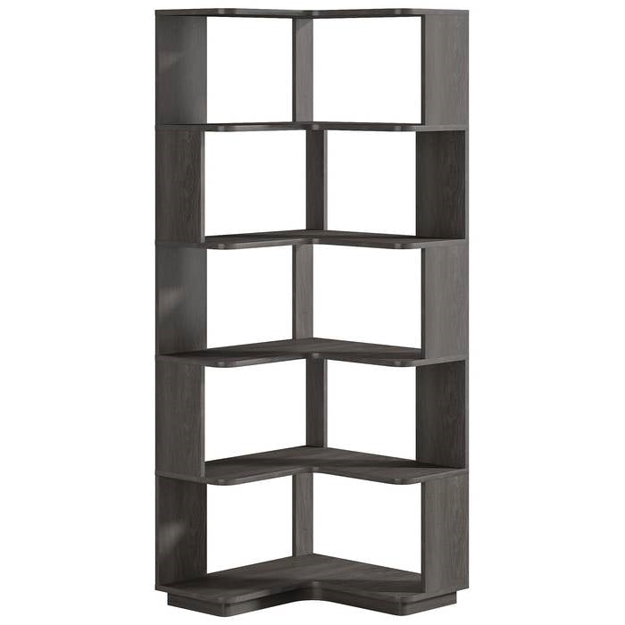 Multifunctional 6 Shelf Corner L-Shaped Bookcase