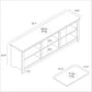 Farmhouse TV Stand in Grey Oak with Brown Wood Finish Top for TVs up to 70-inch