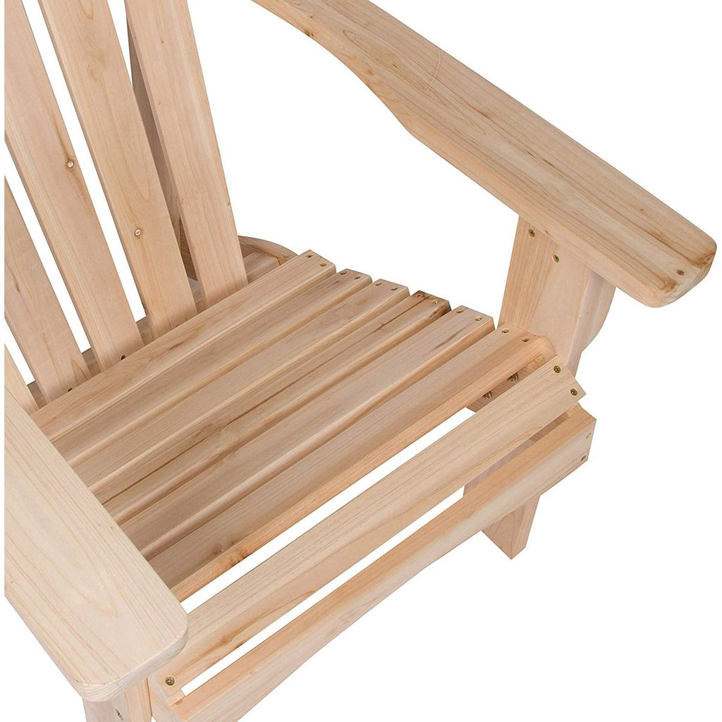 Ergonomic Natural Cedar Wood Adirondack Chair *