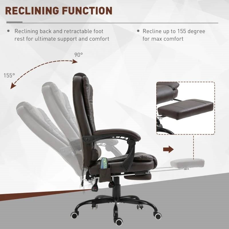 7 Mode Vibrating High Back Executive Massage Adjustable Office Chair