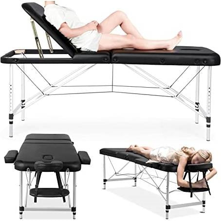 Black Extra Wide Adjustable Portable Massage Tattoo Folding Table