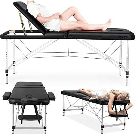 Black Extra Wide Adjustable Portable Massage Tattoo Folding Table *