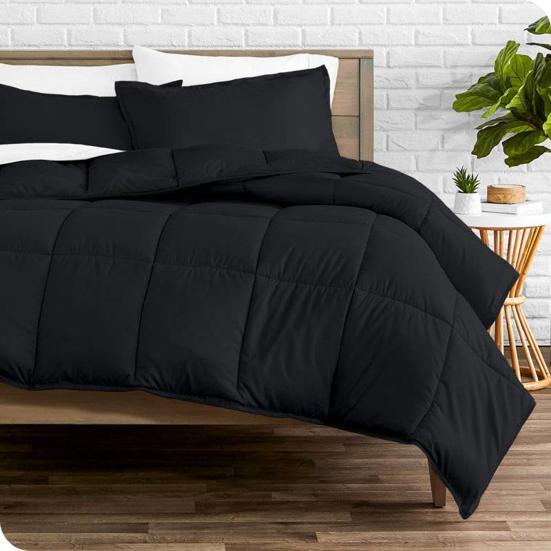 Down Alternative Comforter Set in Black