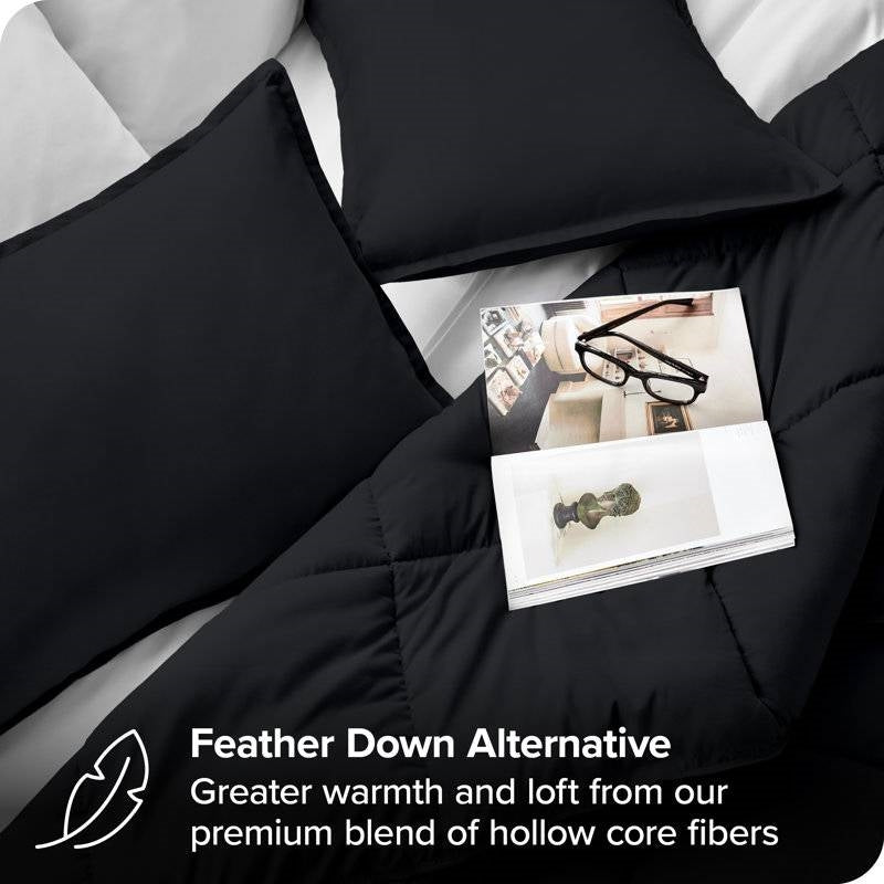 Down Alternative Comforter Set in Black