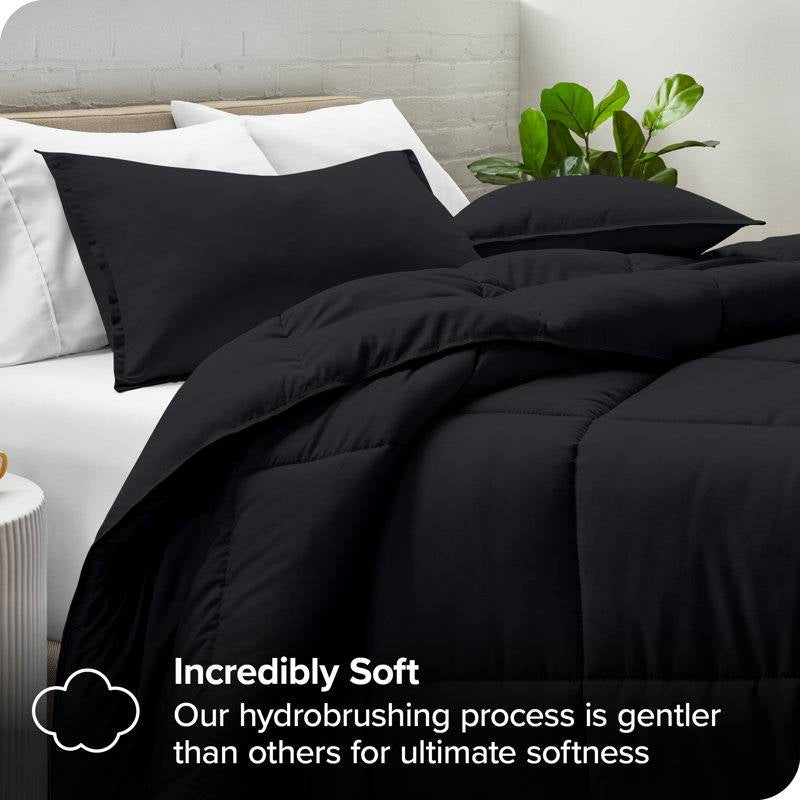 Down Alternative Comforter Set in Black