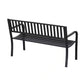 Outdoor Black Metal Garden Bench with 550 lb Max Weight Capacity