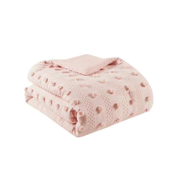 Pink or Blue Pompom Microfiber Comforter Set