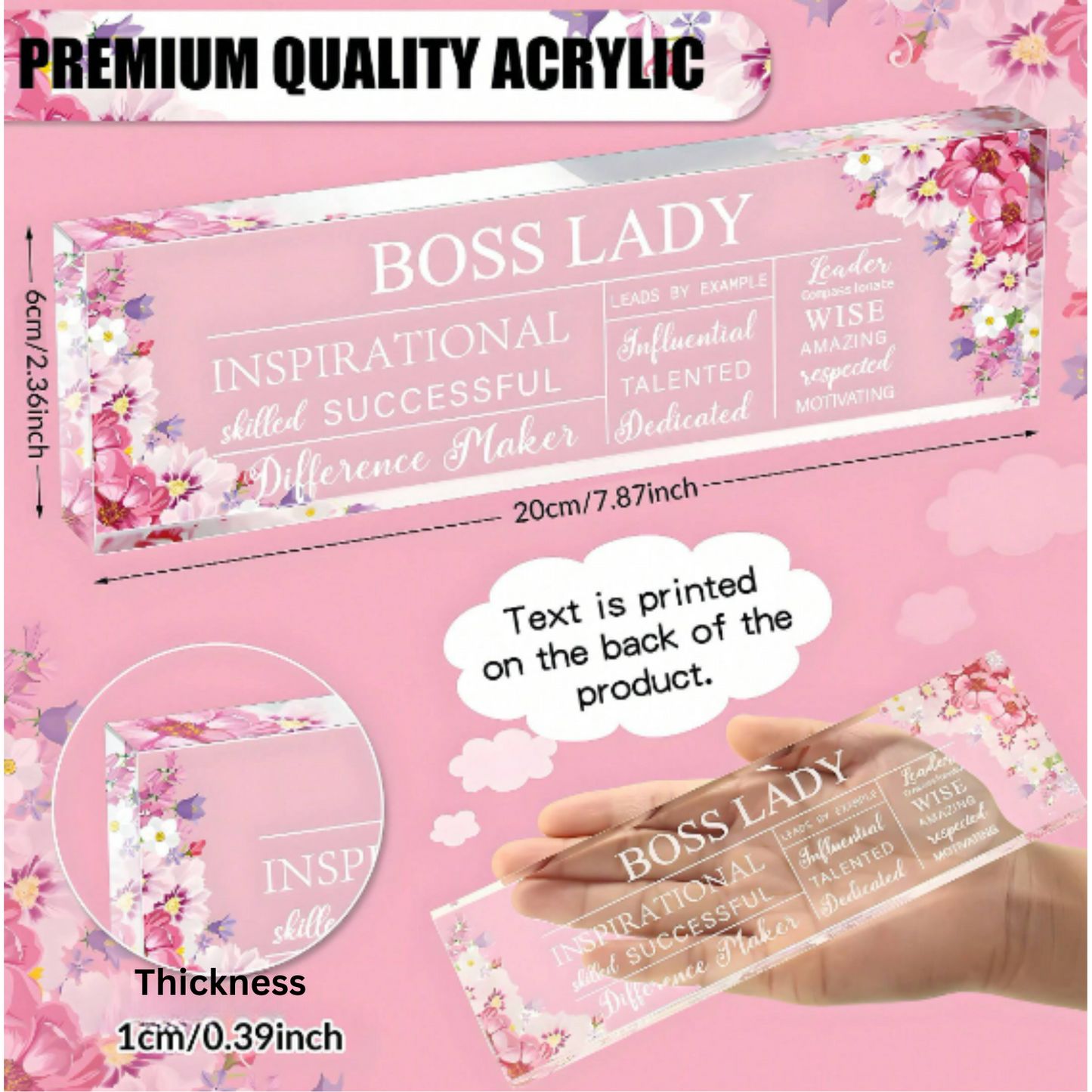 Women's Inspirational Acrylic Desk Gift Decoration for Boss Appreciation