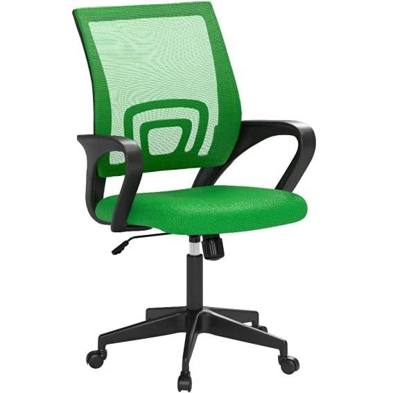 Modern Mid-Back Office Desk Chair Ergonomic Mesh with Armrest on Wheels
