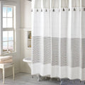 72-inch Stripes Cotton Shower Curtain with Tassels