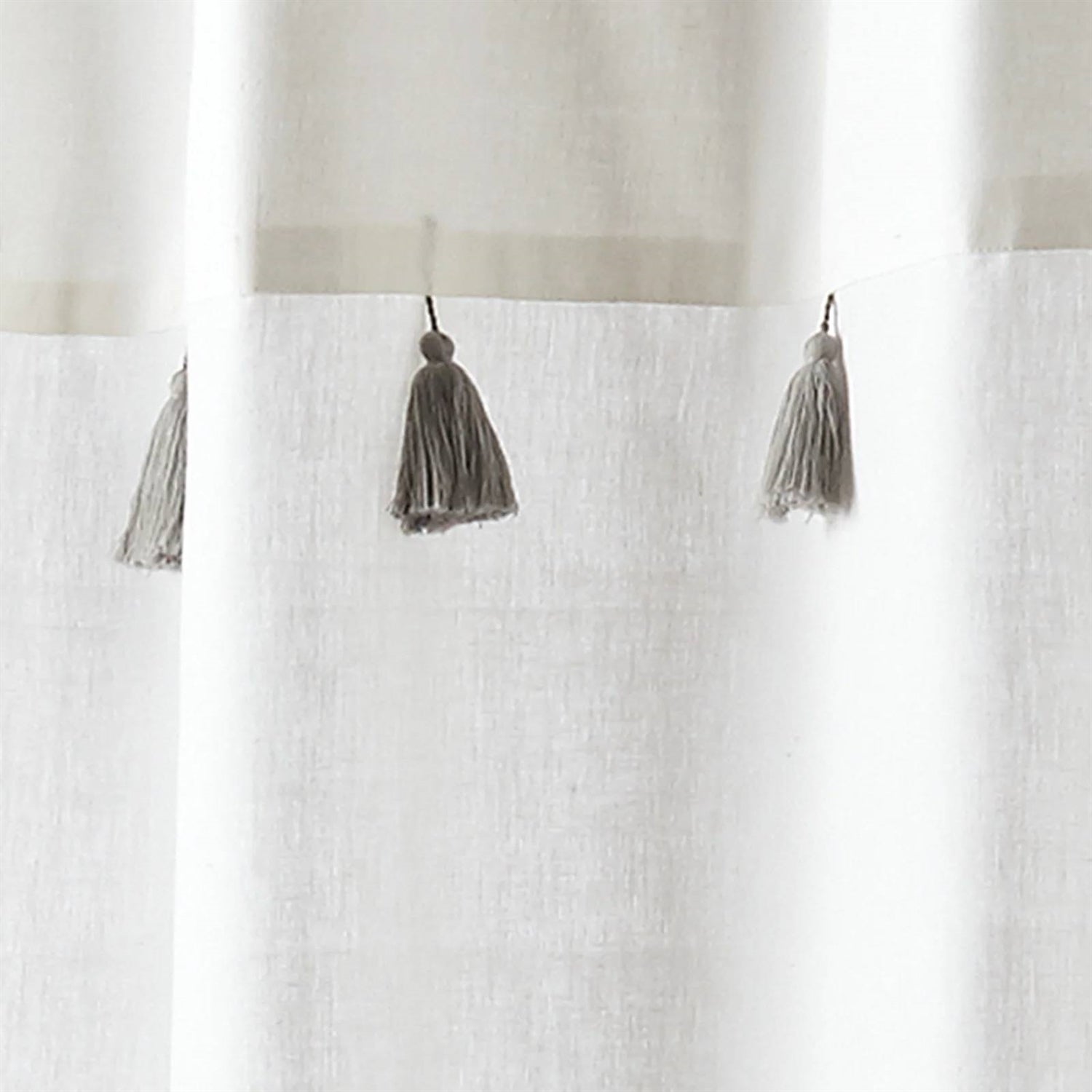 72-inch Stripes Cotton Shower Curtain with Tassels