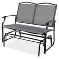 2 Seater Mesh Patio Loveseat Swing Glider Rocker with Armrests in Grey *