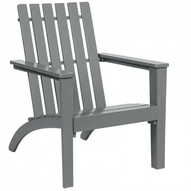 Indoor/Outdoor Acacia Wood Adirondack Lounge Armchair - Grey *