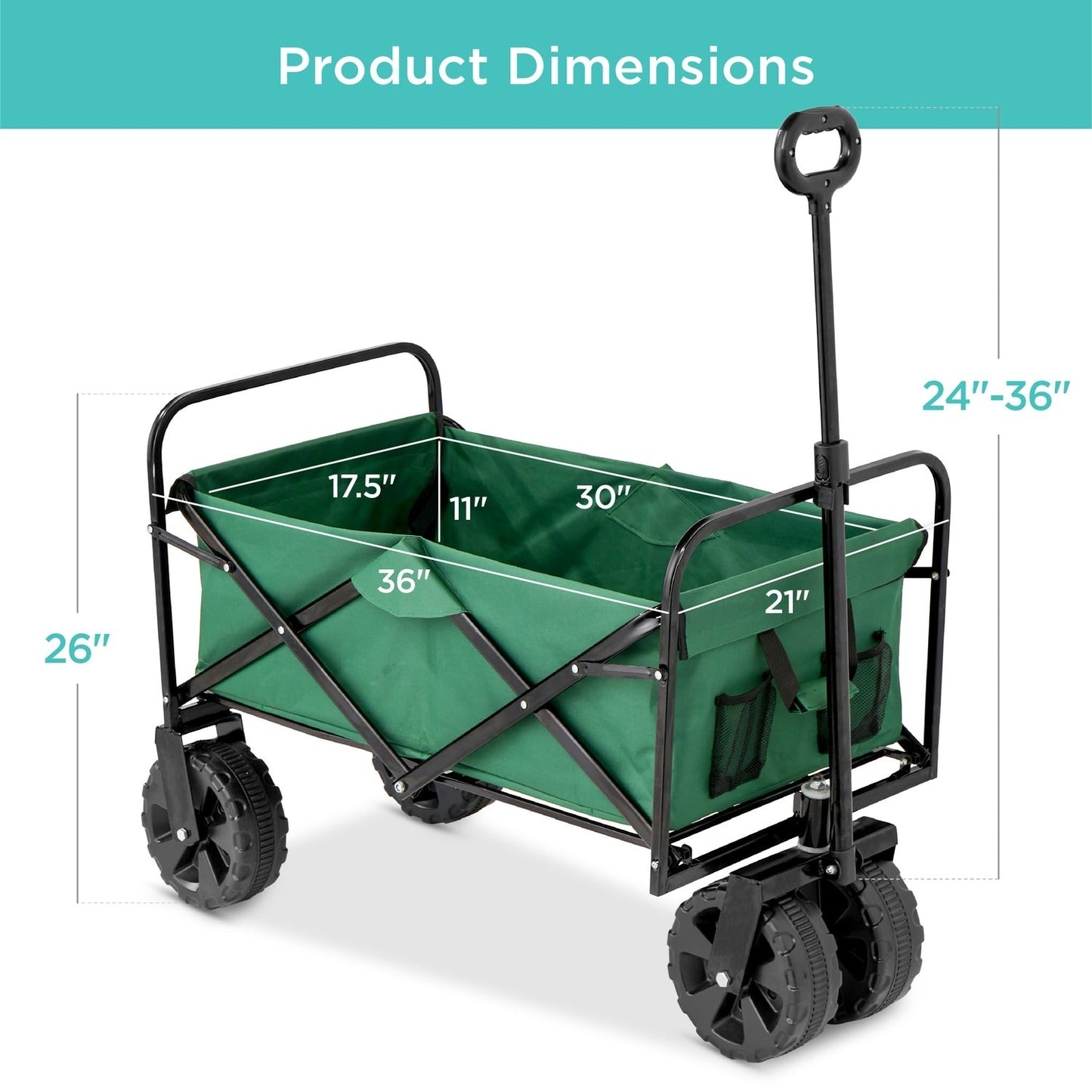 Green Heavy Duty Collapsible Multipurpose Indoor/Outdoor Utility Garden Cart