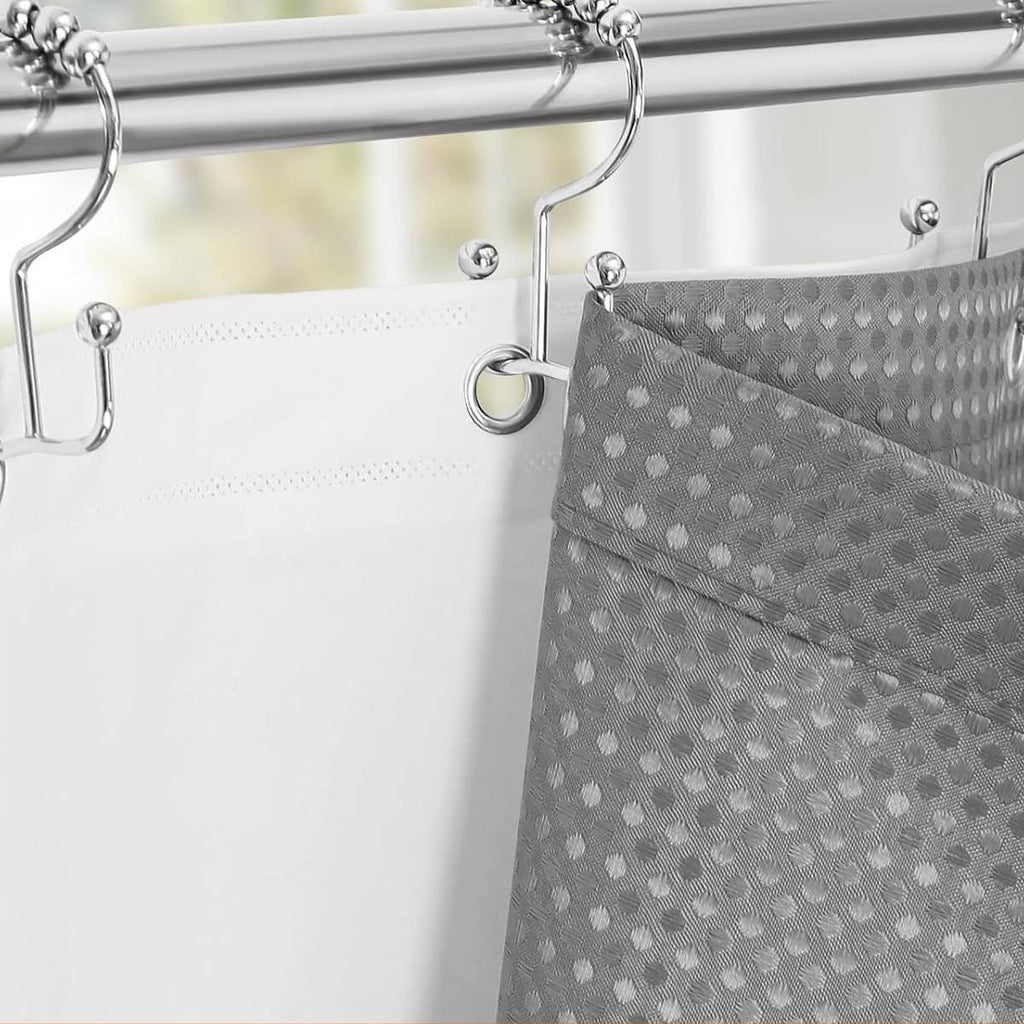 72"W x 72"H Waffle Textured 3 in 1 Shower Curtain Set